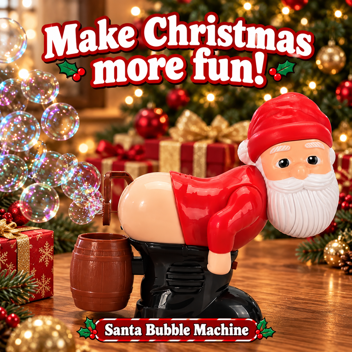 Tooting Santa Bubble Machine