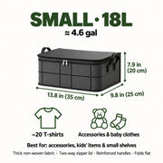 Small 18L storage bin, 13.8 x 9.8 x 7.9 in, for accessories and baby clothes
