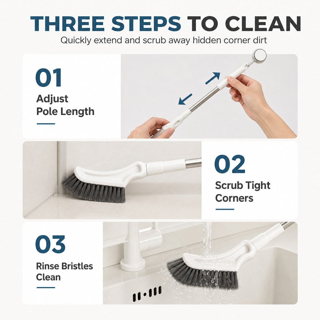 Extendable Long Handle Scrub Brush