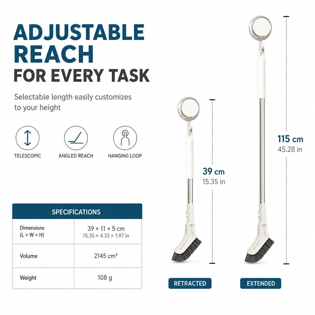 Extendable Long Handle Scrub Brush