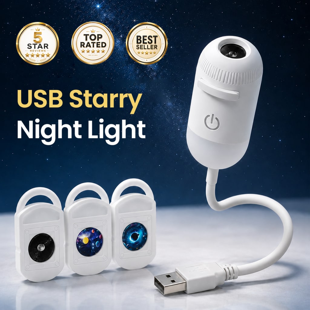 GalaxyGlow™ 2-in-1 USB Star Projector & Night Light