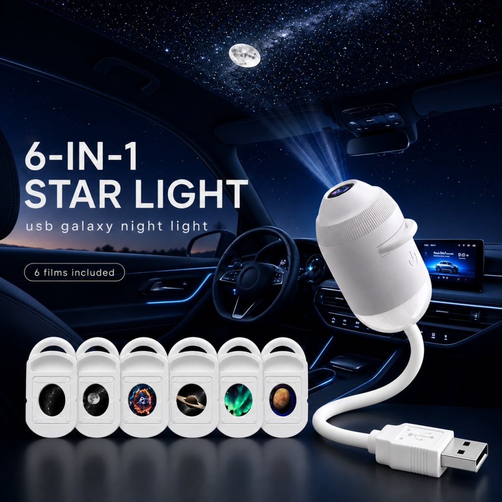 GalaxyGlow™ 2-in-1 USB Star Projector & Night Light