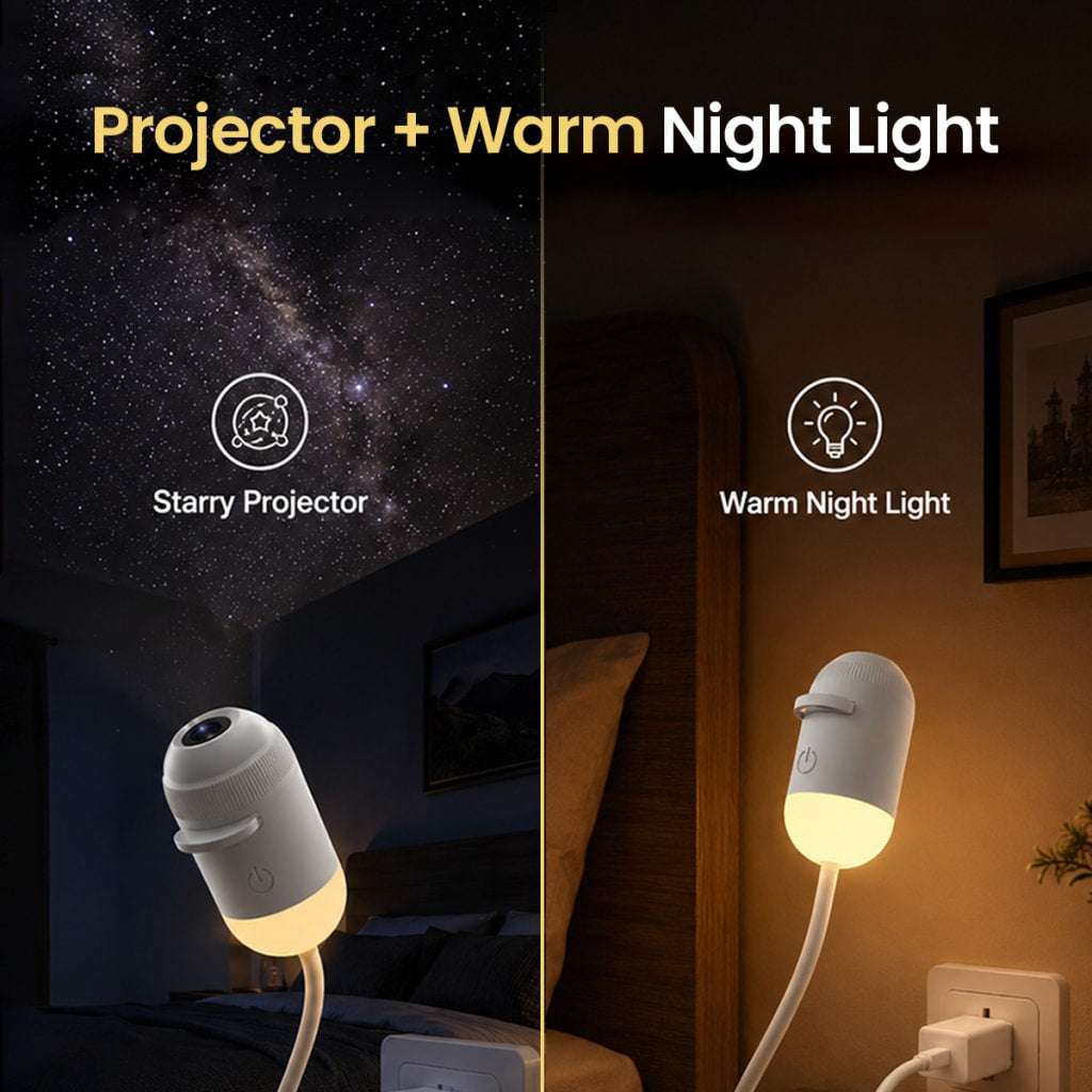 GalaxyGlow™ 2-in-1 USB Star Projector & Night Light