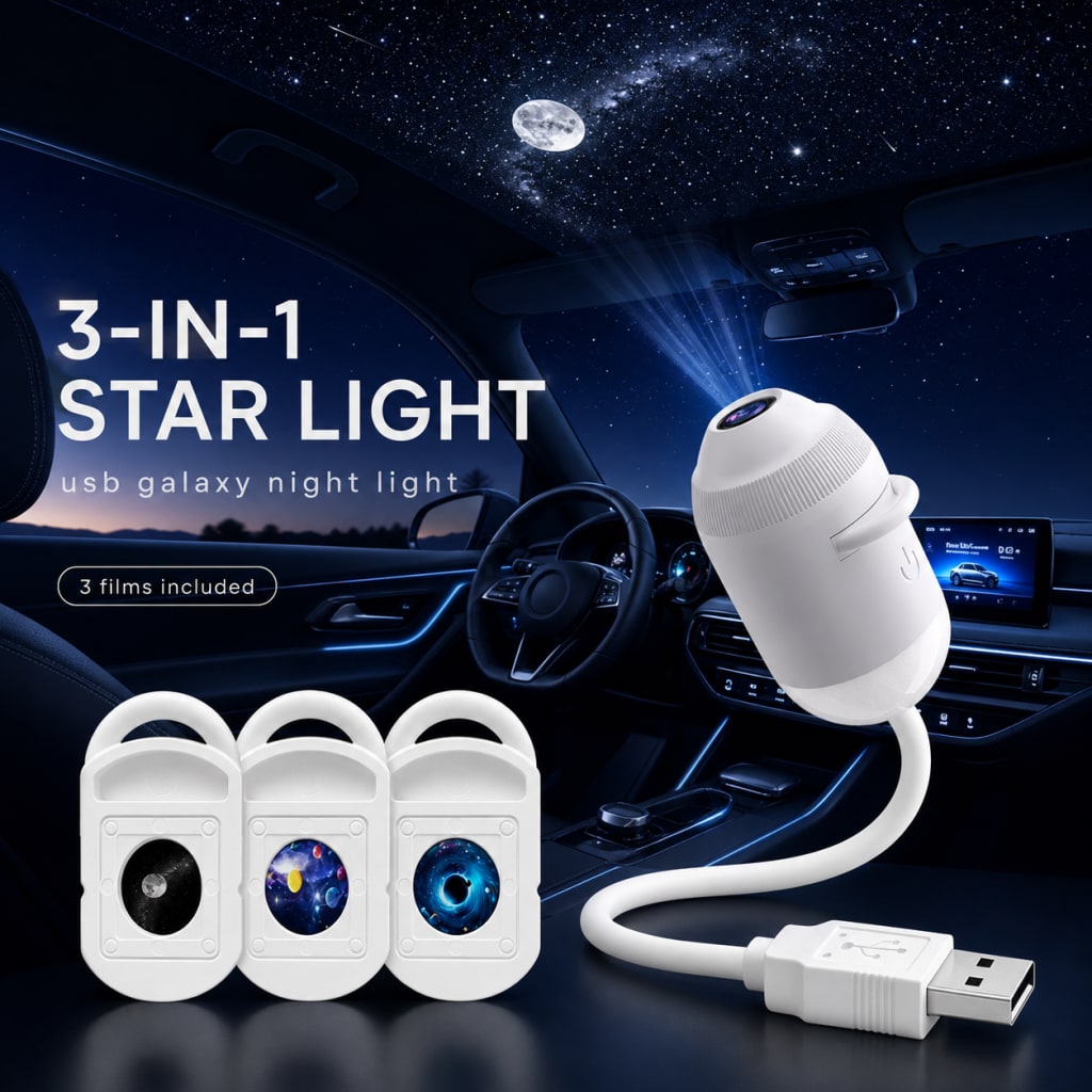 GalaxyGlow™ 2-in-1 USB Star Projector & Night Light