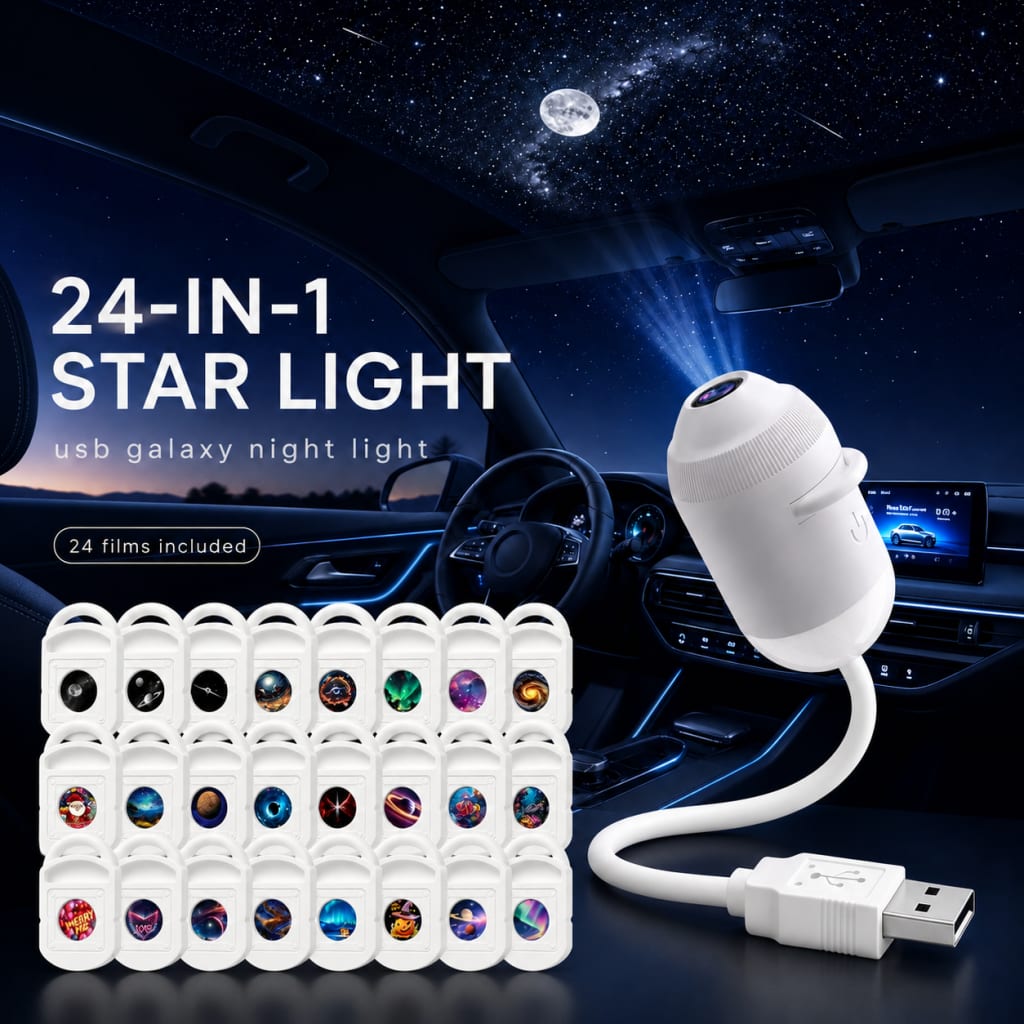 GalaxyGlow™ 2-in-1 USB Star Projector & Night Light