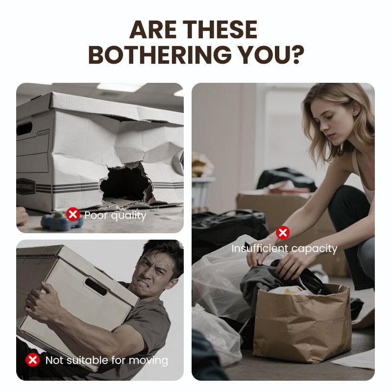 Common storage problems: flimsy boxes, not suitable for moving, not enough capacity