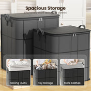 Spacious storage bins for quilts, toys and clothes